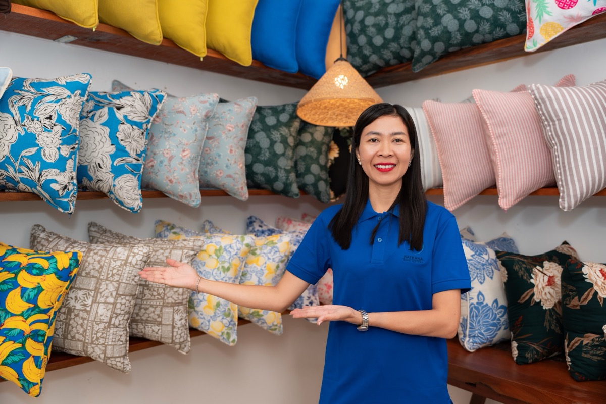 Angkor Pillows showroom display